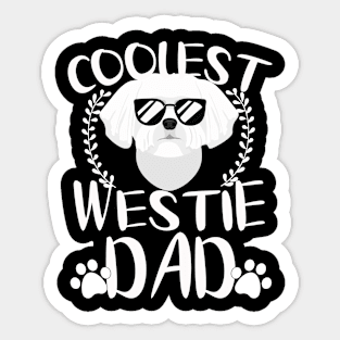 Glasses Coolest Westie Dog Dad Sticker